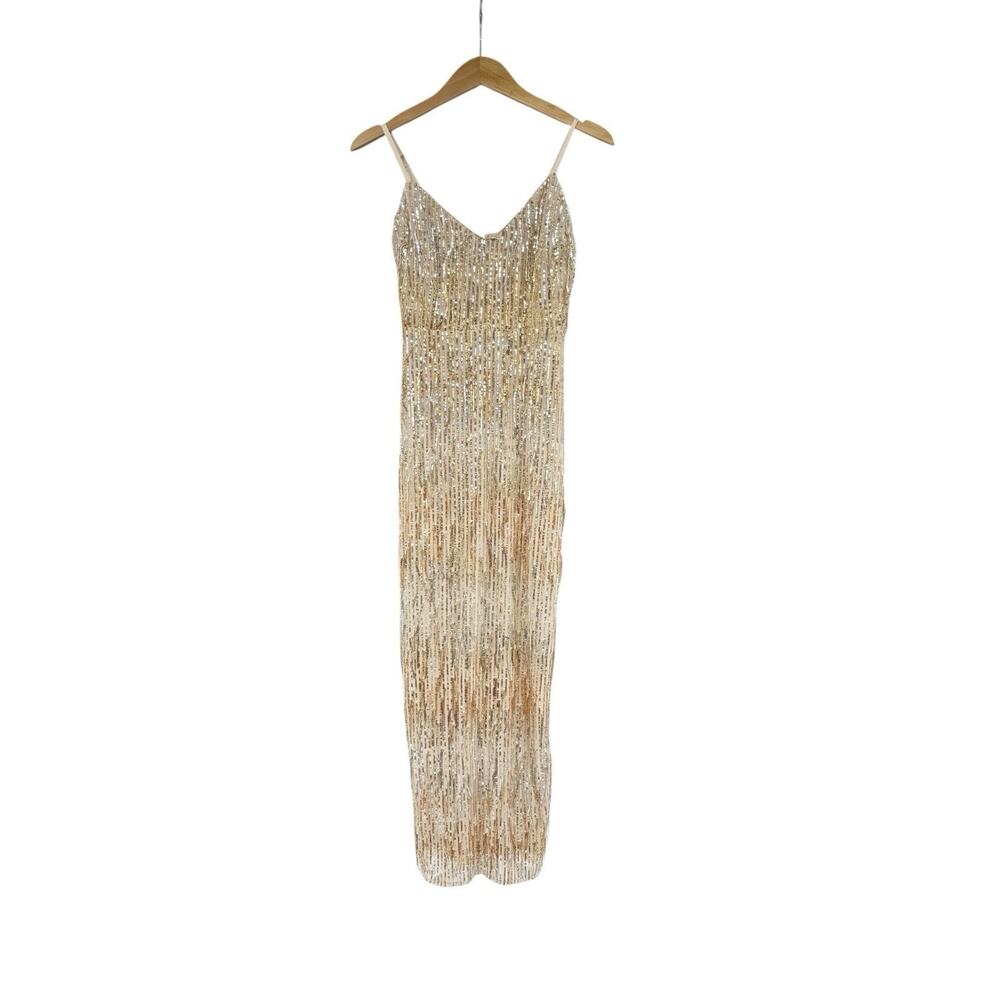 Lulu's Gold Sequin Maxi Dress